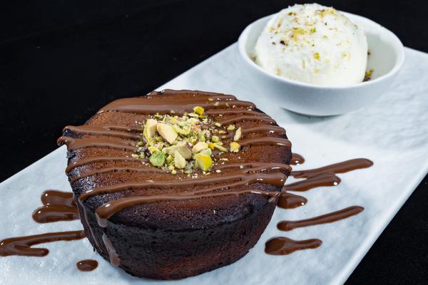 Шоколадово суфле с ванилов сладолед